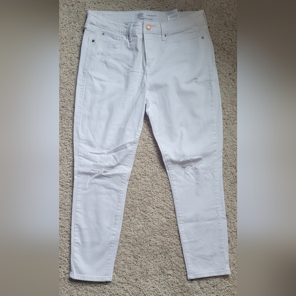 Women's White Distressed Jeans